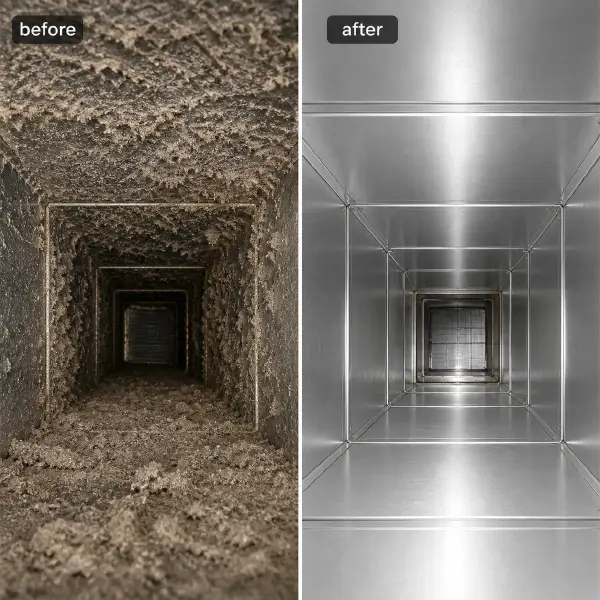 Duct cleaning service in Houston Texas before and after