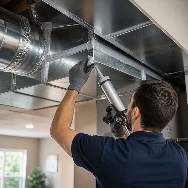 Air duct sealing and leak repair